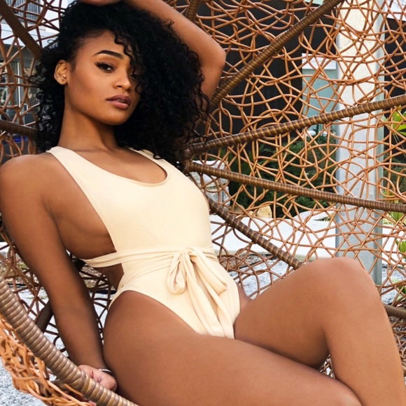 Cream One-Piece Swimsuit - Picture 1 of 3